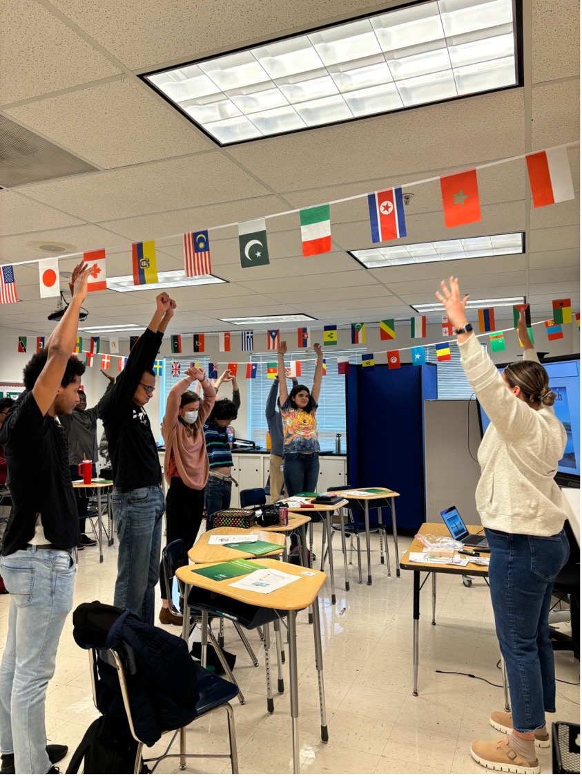 Teacher engaging young adults in a BRBW activity.